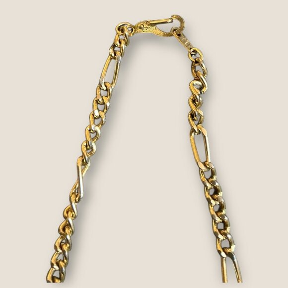 14K Gold Plated Necklace With Red Teardrop Gemstone Pendant & Rhinestones 20 Inc - Picture 6 of 6